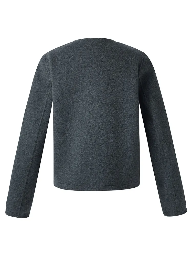 100% Wool Boxy Women Crop Jacket