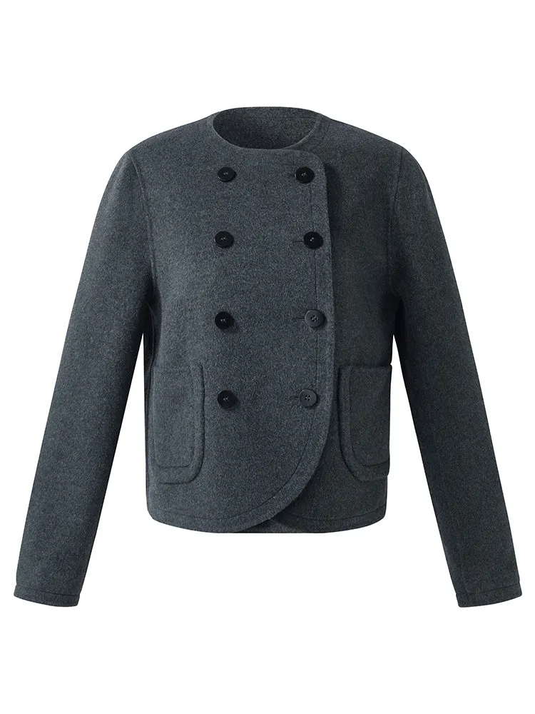 100% Wool Boxy Women Crop Jacket