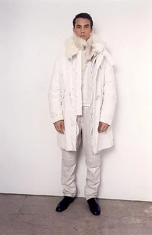 1999 Vintage Coated Cotton Biker Parka with Alpaca Lining