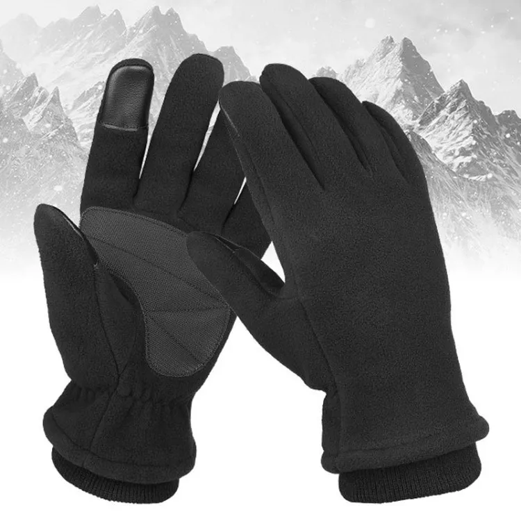 1pair Rocker Fleece Winter Warm Anti-Slip Gloves Outdoor Riding Sports Gloves, Size: XL(Gray)