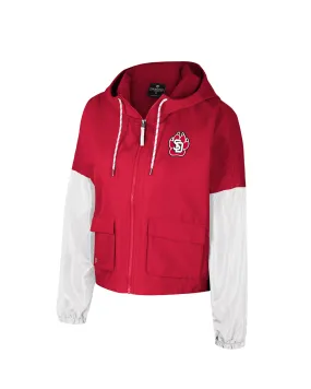 2024 Colosseum Women's Cropped Red Hooded FZ Poly Jacket