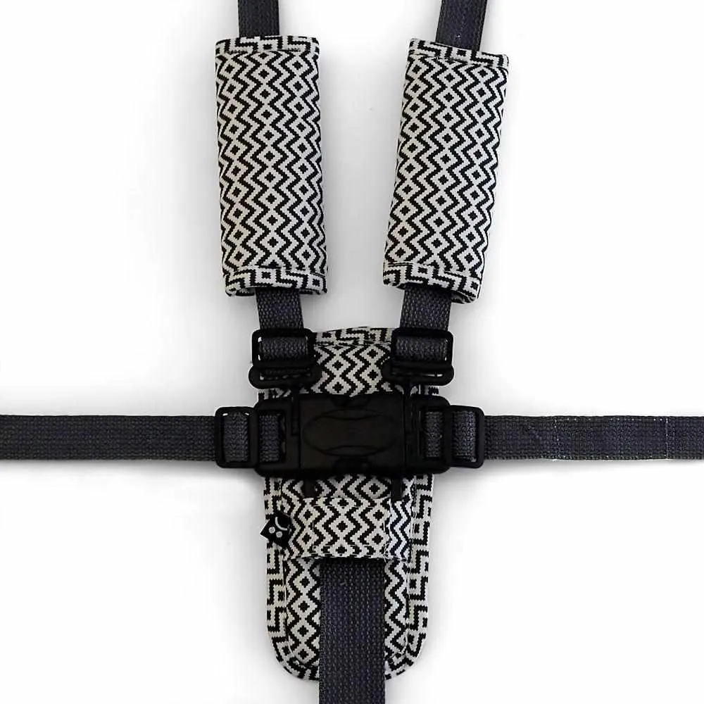 3 Piece Harness Cover Set - Charcoal Aztec