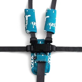 3 Piece Harness Cover Set - Teal Giraffe