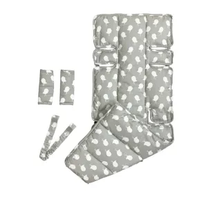 3 Piece Pram Liner Set - Grey Birds