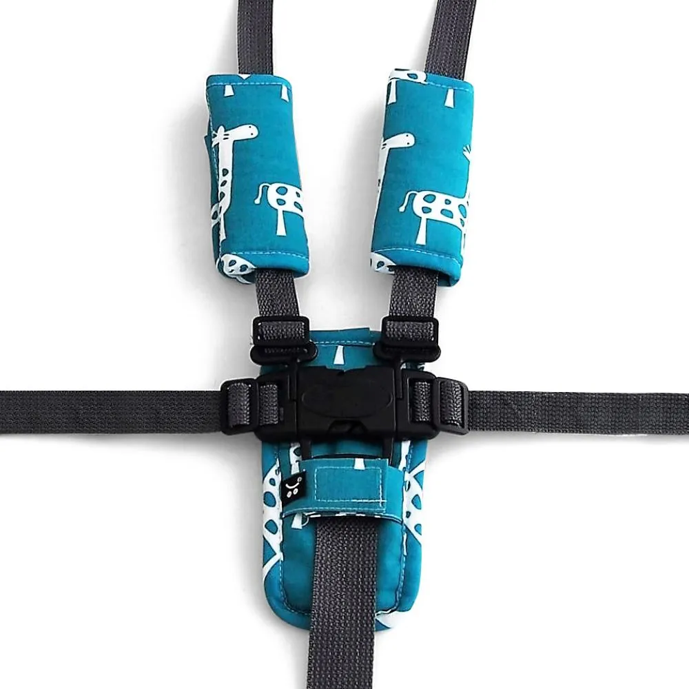 3 Piece Pram Liner Set - Teal Giraffe