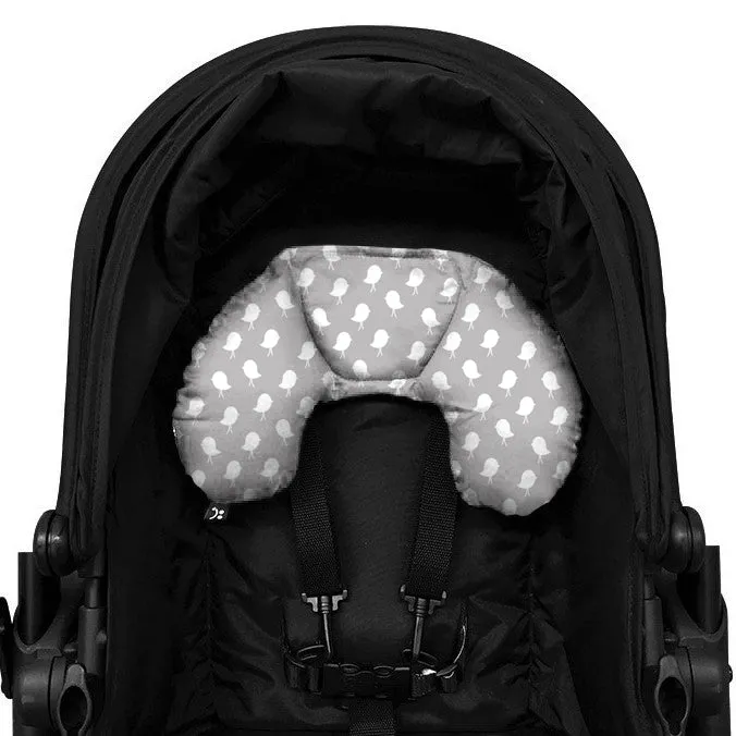 4 Piece Pram Liner Set - Grey Birds