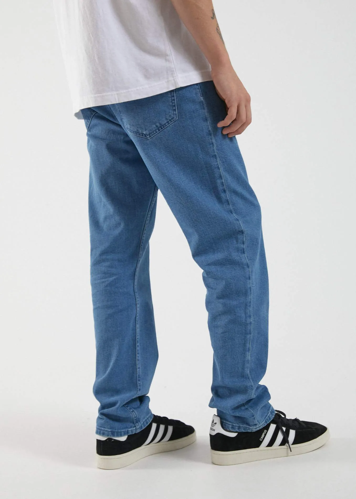 Afends Mens Society - Denim Slim Fit Jeans - Classic Blue