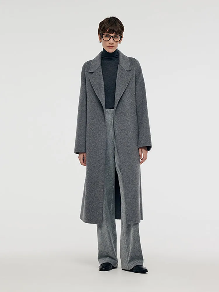 Alpaca Wool Belted Women Overcoat