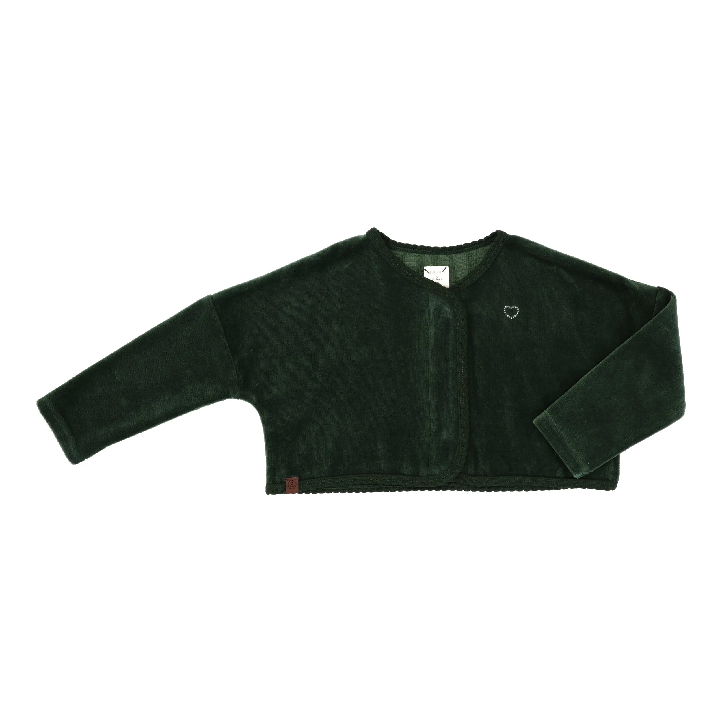 Analogie By Lil Legs Velour Cardigan Green