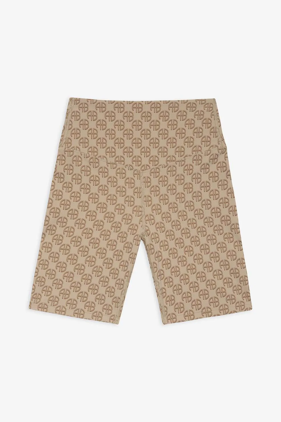 Anine Bing - Blake Biker Short in Camel Monogram Print