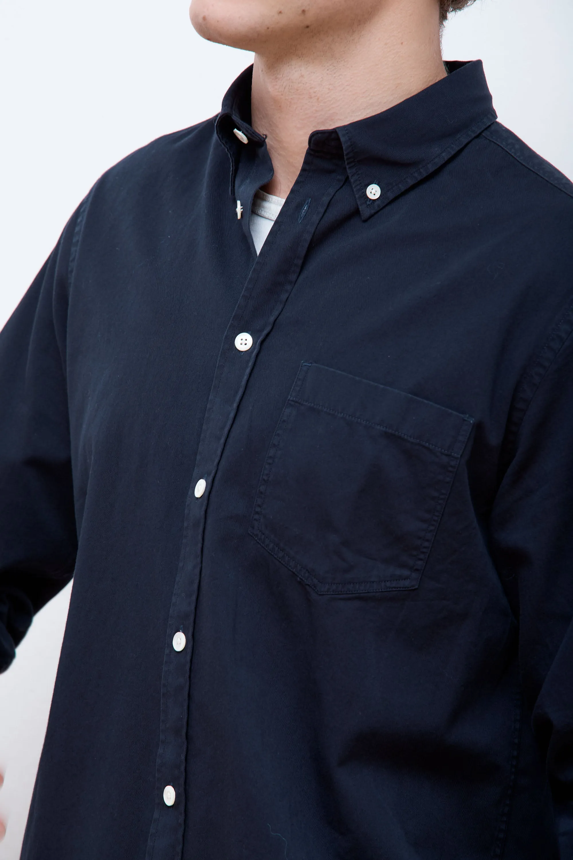 Anton Light Twill Shirt Dark Navy