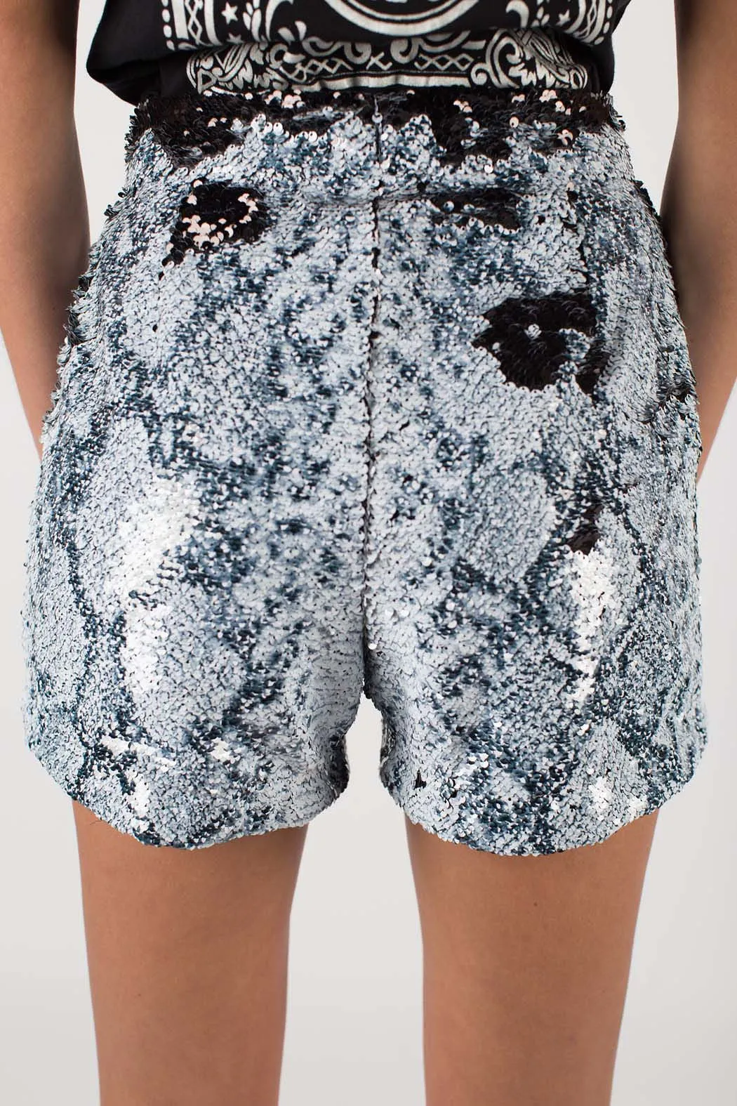 Any Old Iron Whitesnake Sequin Shorts