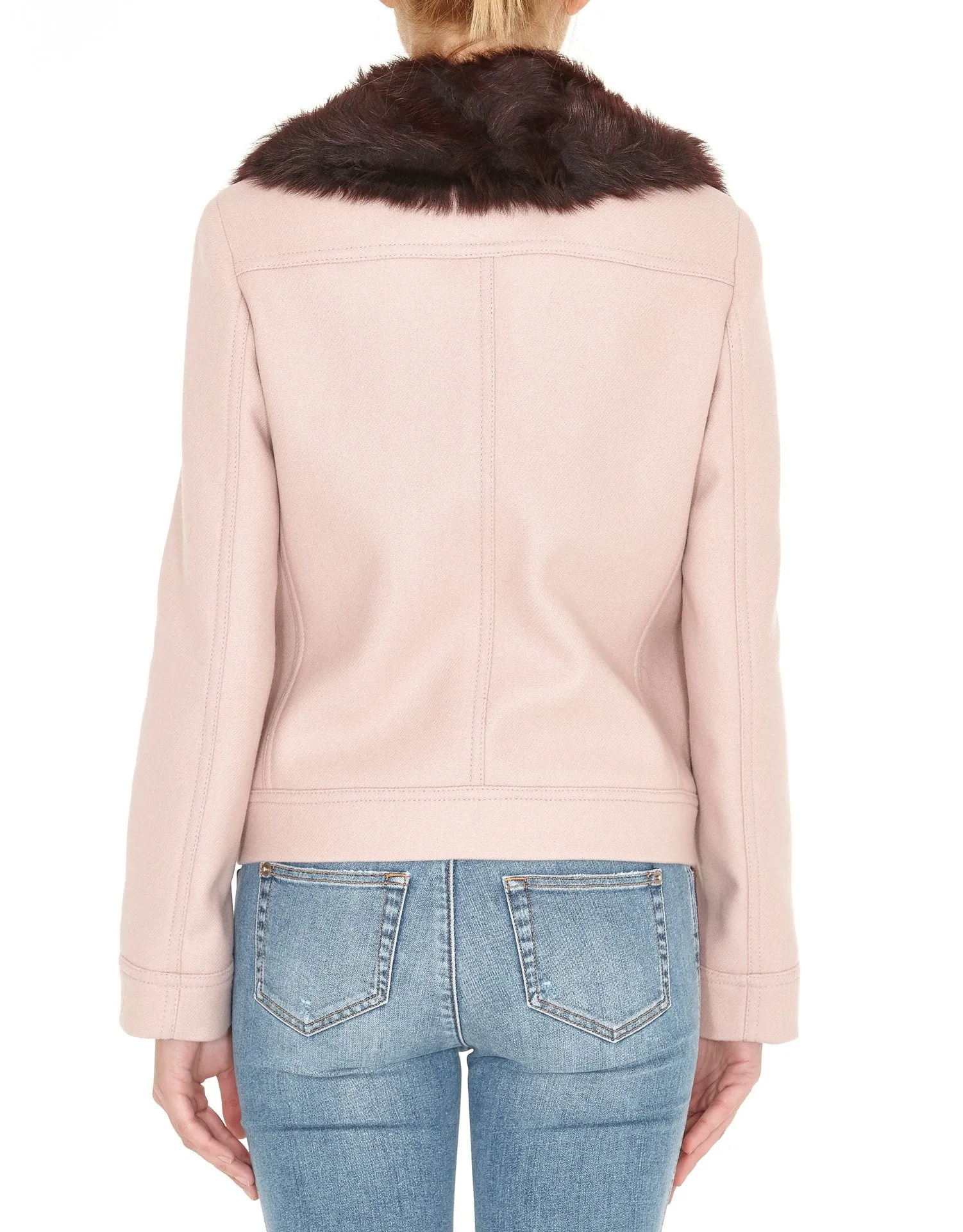 Anya Hindmarch Contrasting Panel Fur Trim Coat