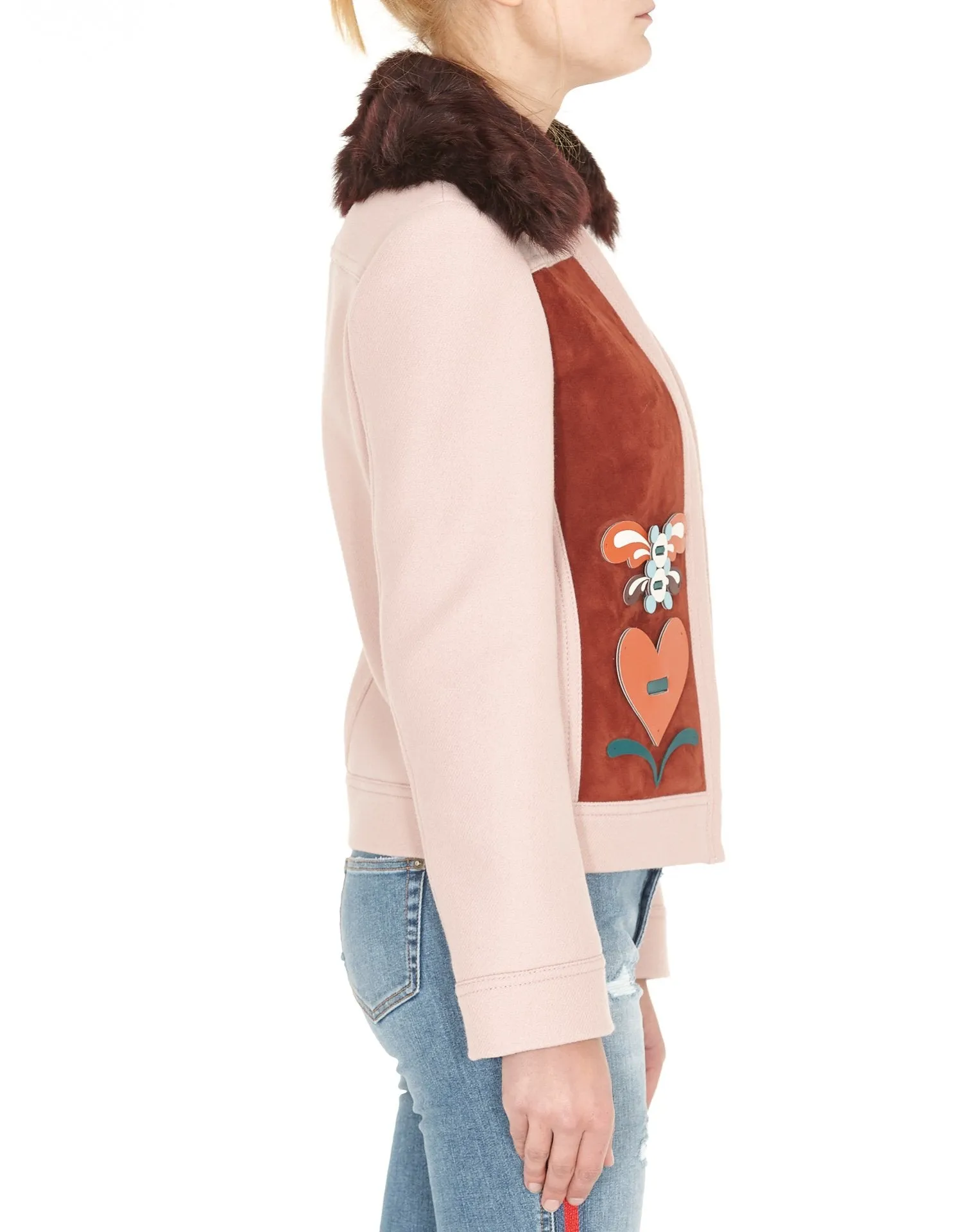 Anya Hindmarch Contrasting Panel Fur Trim Coat