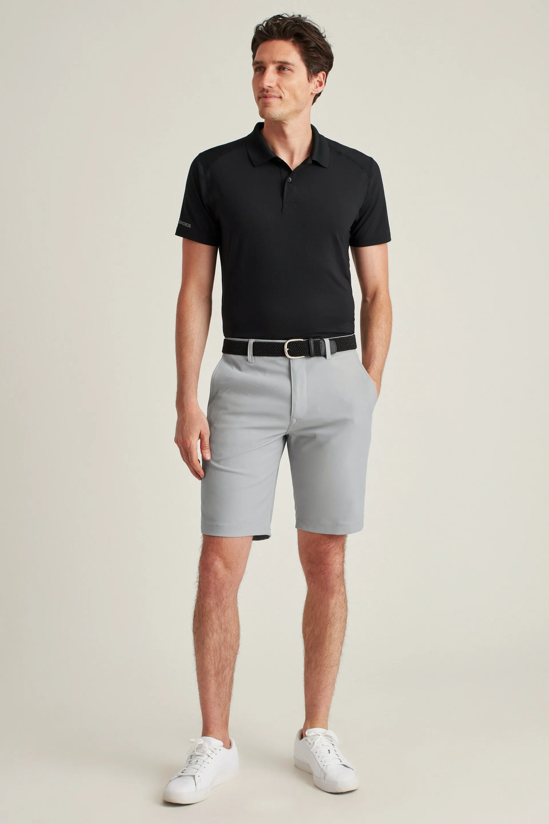 Ash Grey stretch men chino shorts