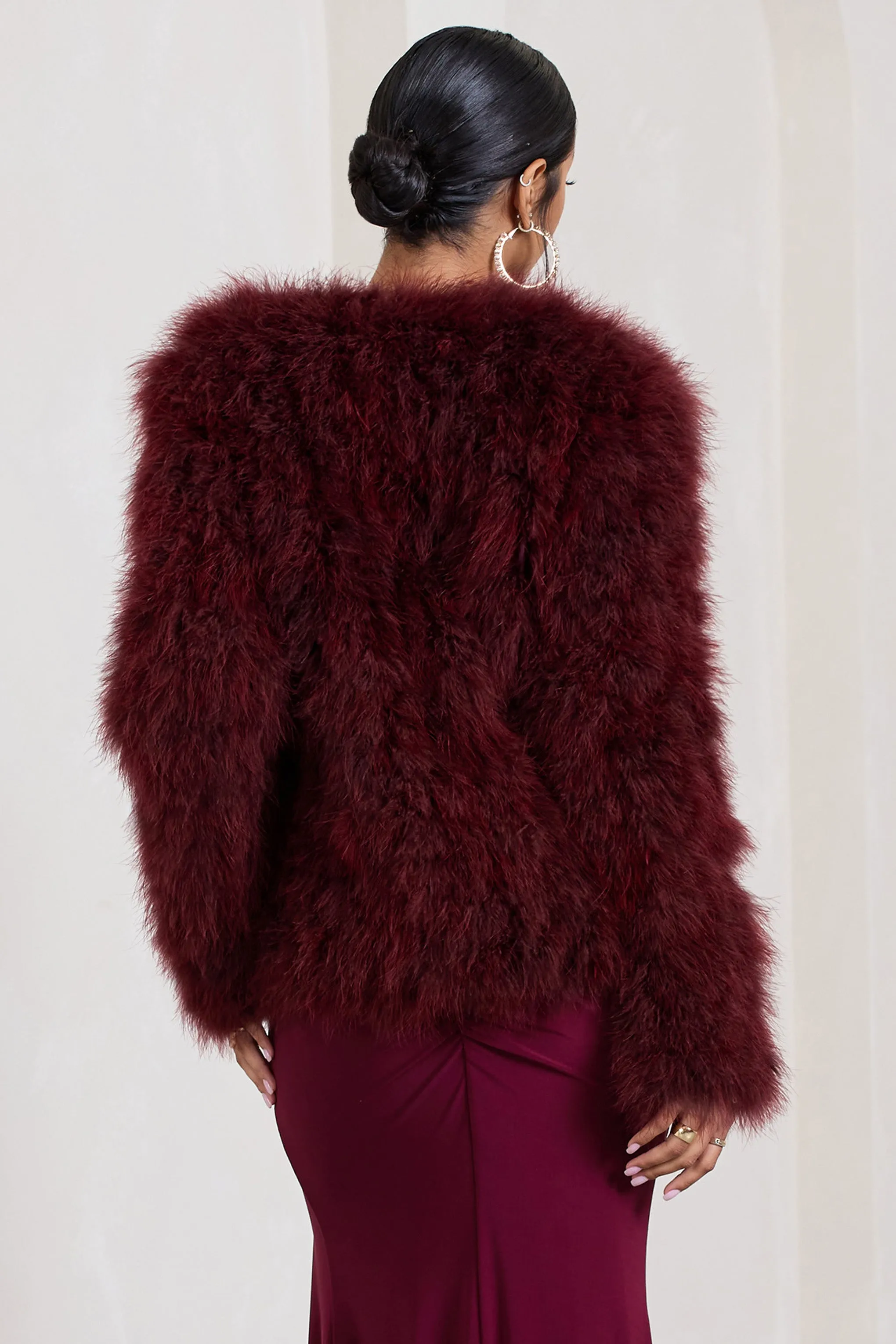 Aves | Port Short Fluffy Feather Jacket