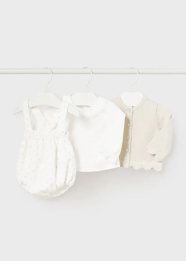 AW24 Mayoral Baby Girls Ivory Jam Pants Set 2245