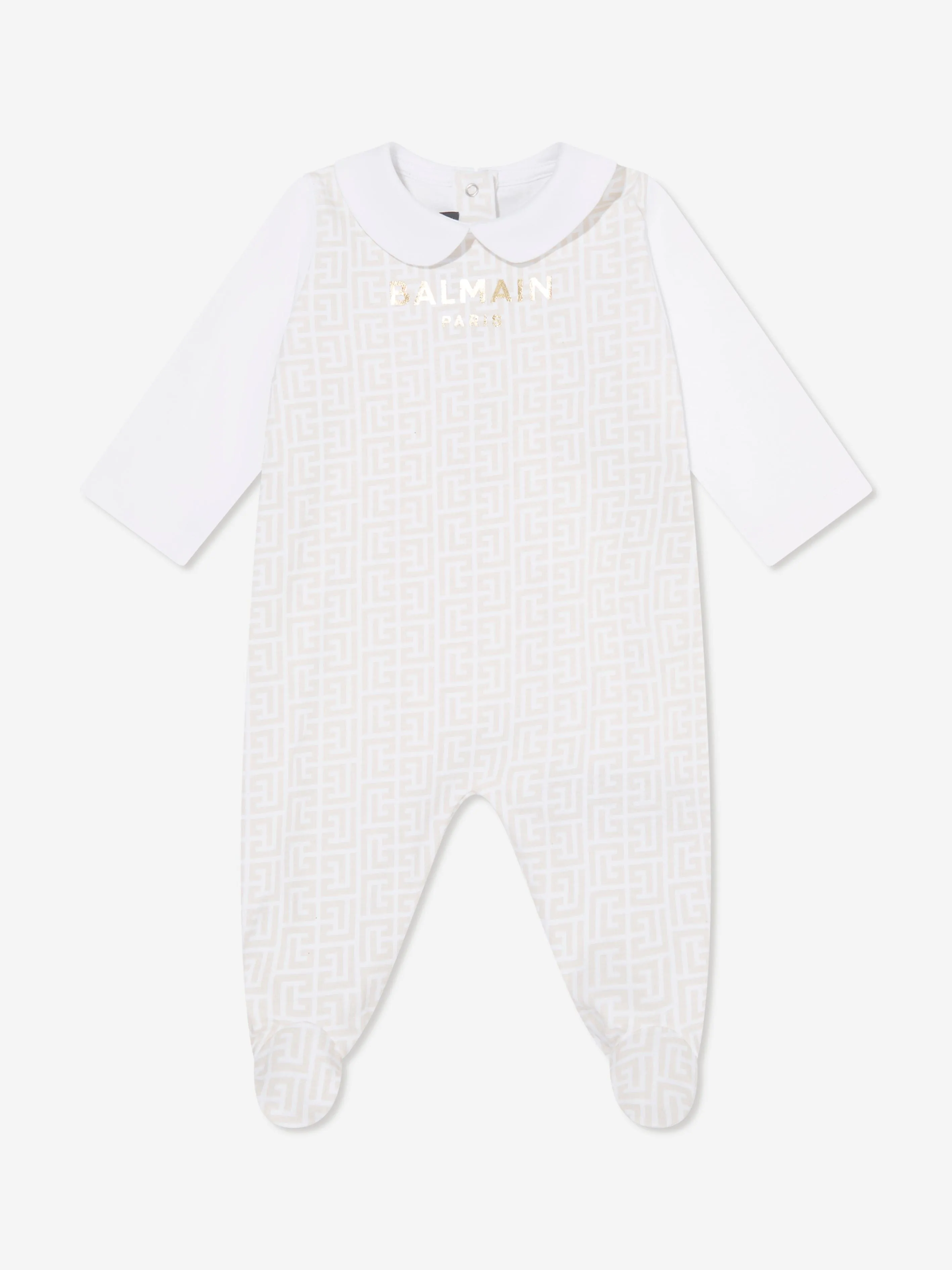 Balmain Baby Boys Babygrow Gift Set in Beige