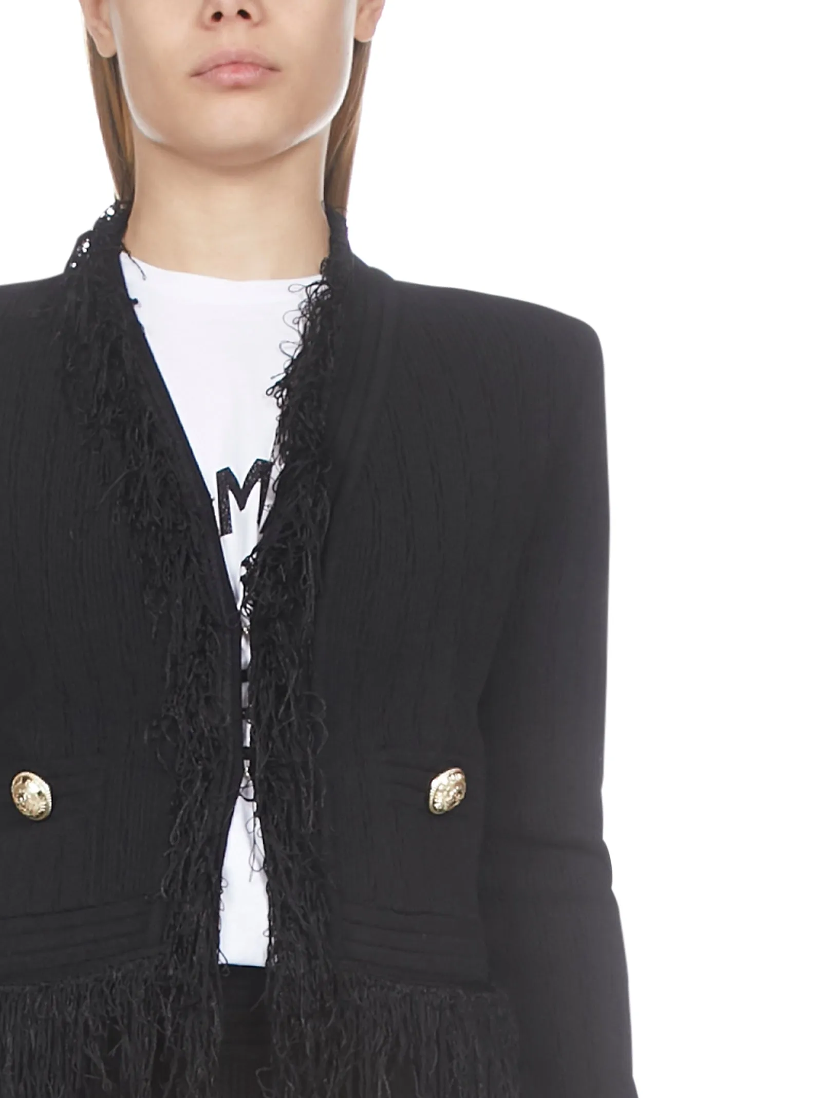 Balmain Fringed Cropped Jacket