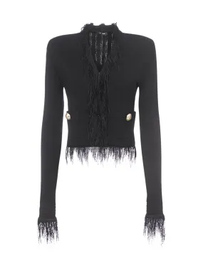 Balmain Fringed Cropped Jacket