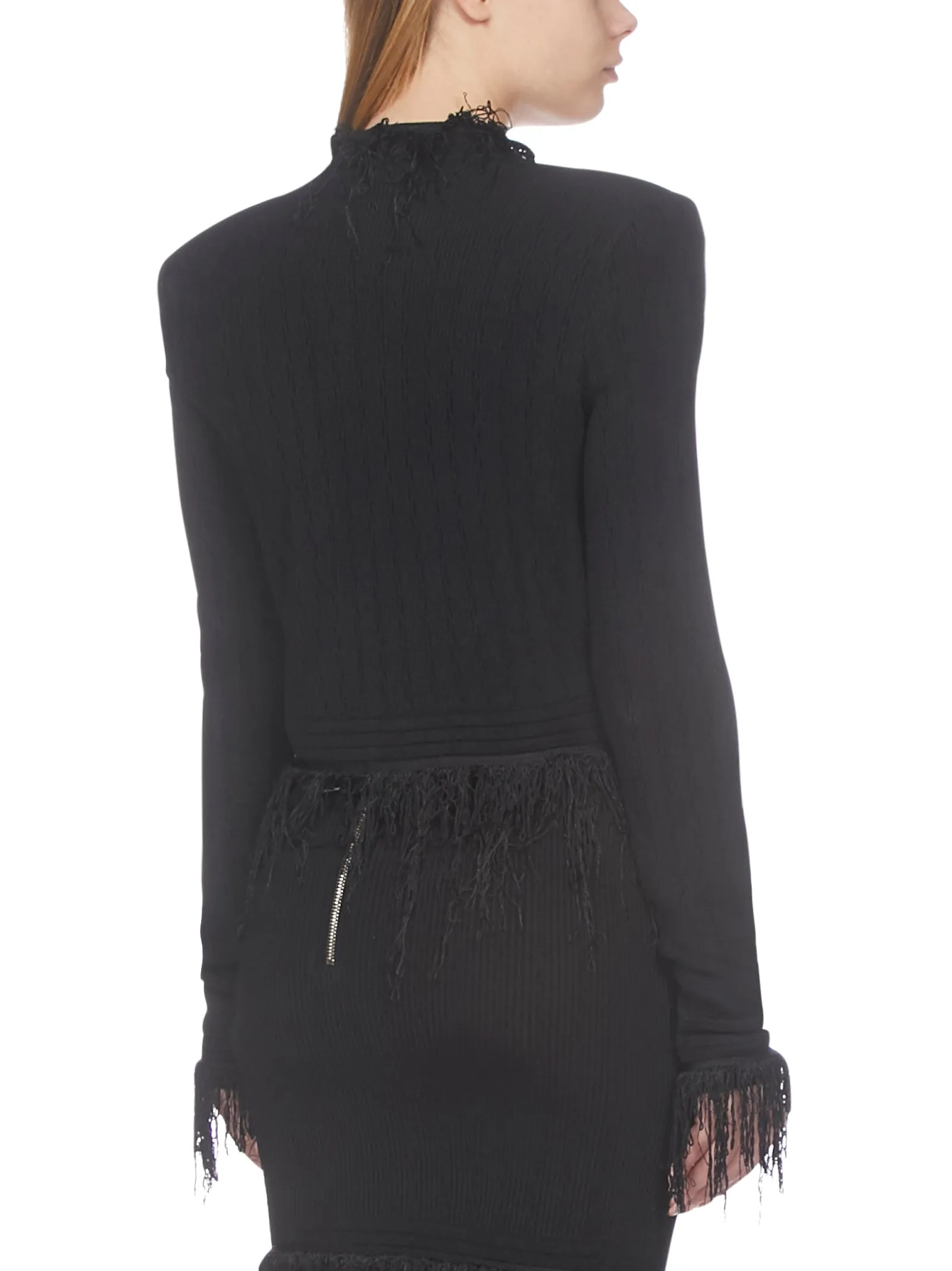 Balmain Fringed Cropped Jacket