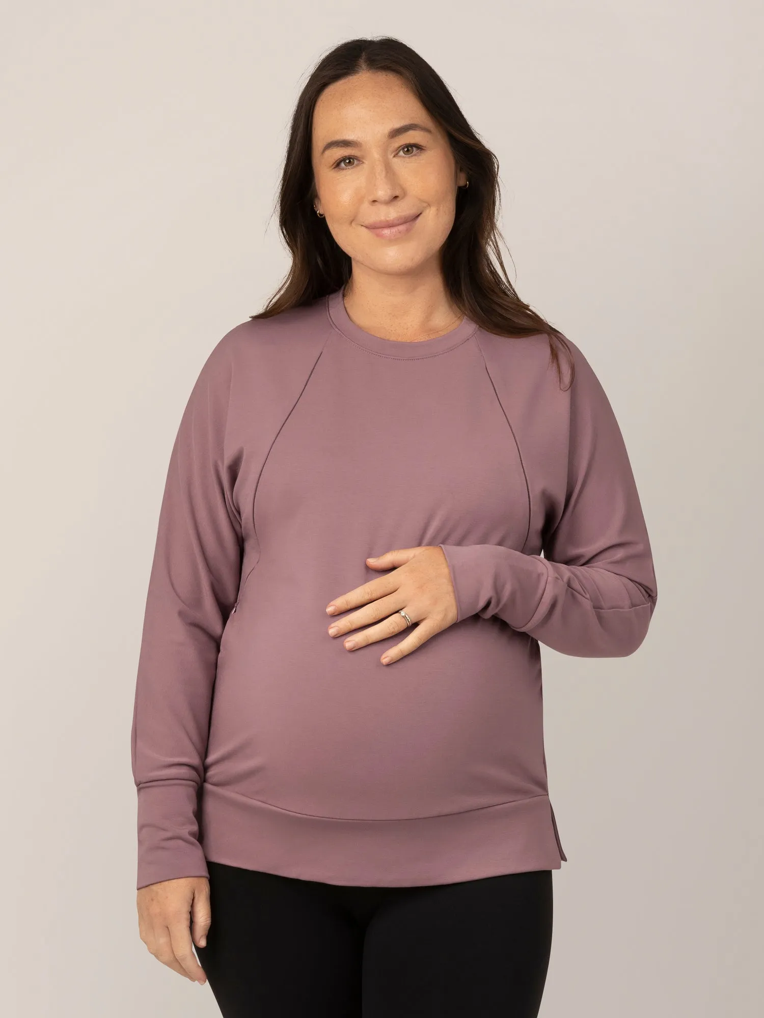 Bamboo Maternity & Nursing Crew Neck Sweatshirt | Twilight