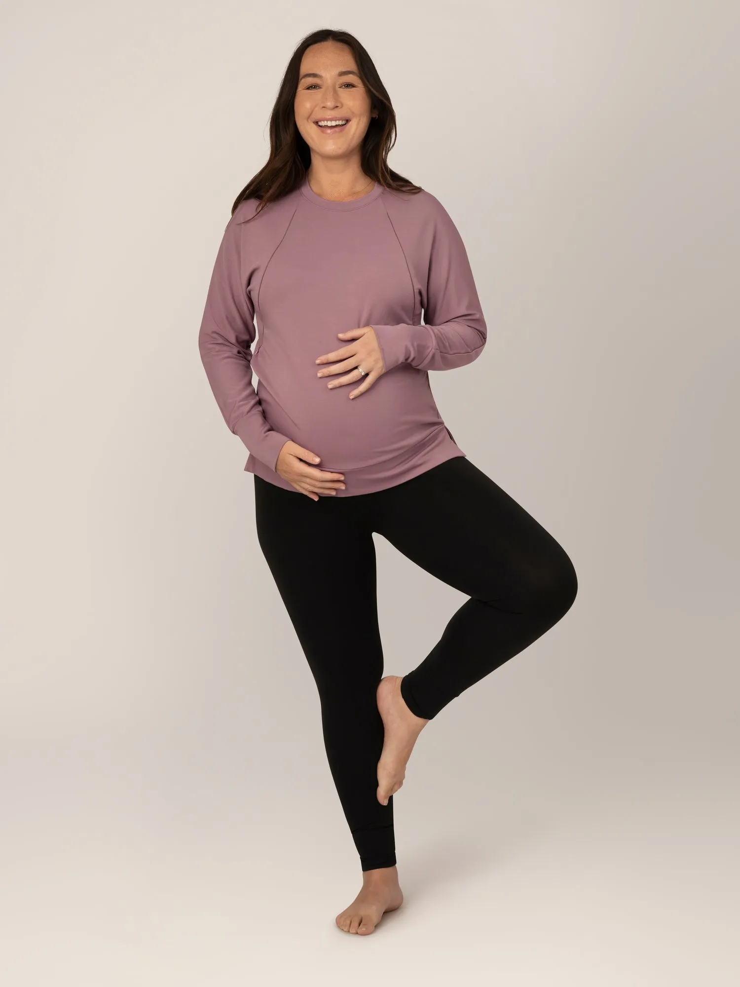 Bamboo Maternity & Nursing Crew Neck Sweatshirt | Twilight