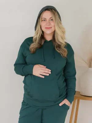 Bamboo Maternity & Nursing Hoodie | Evergreen