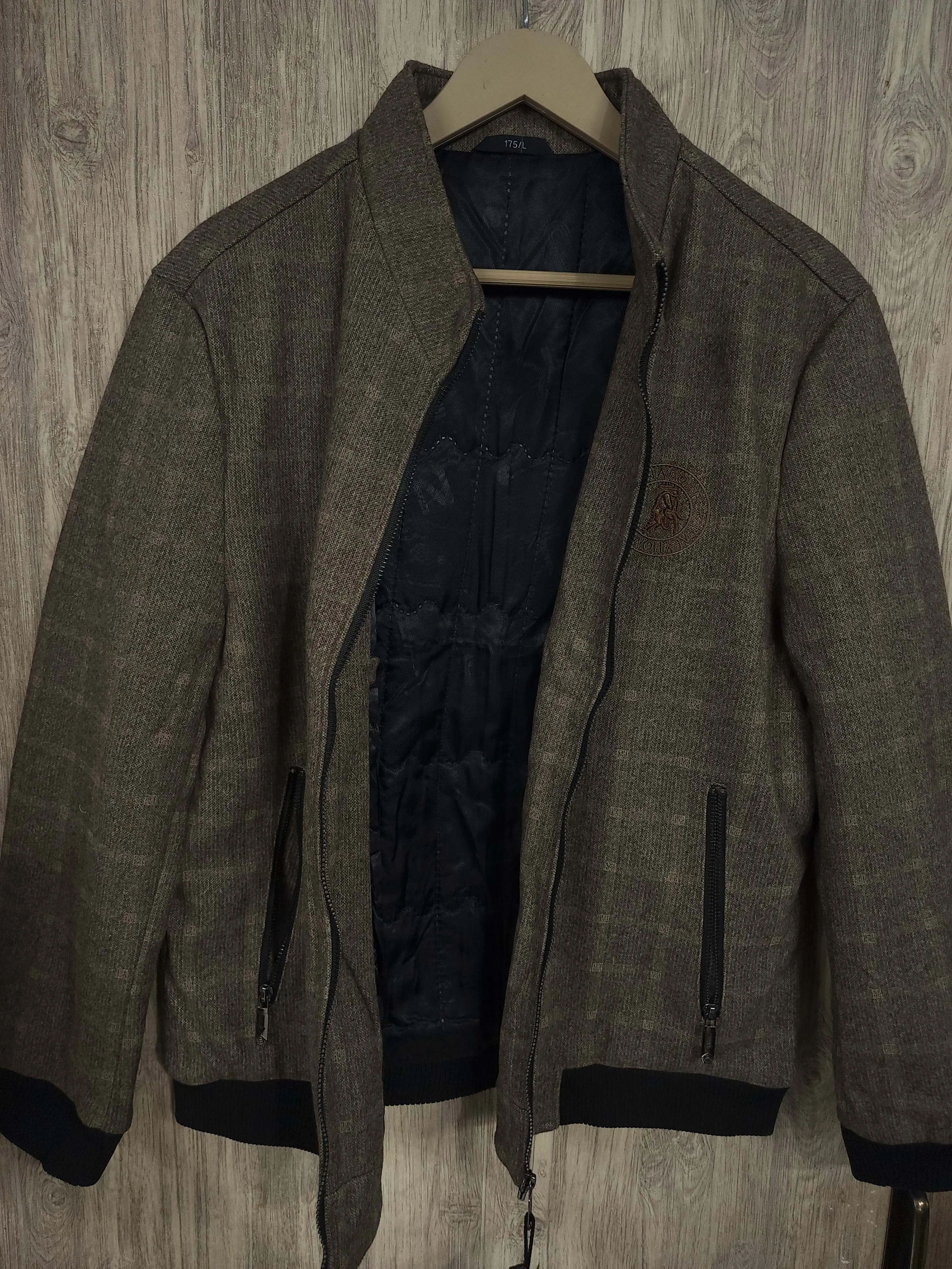 Beige Men Woolen Jacket