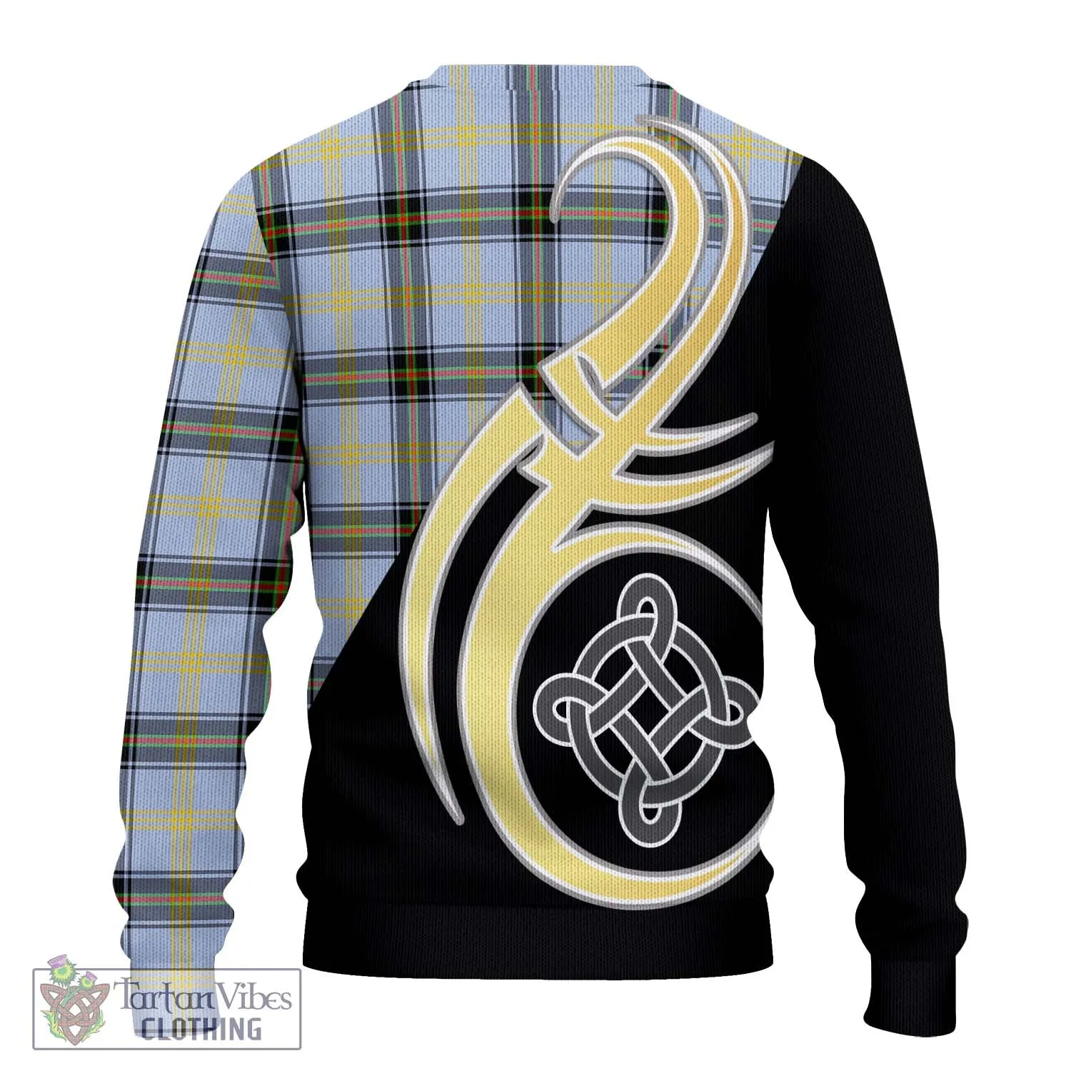 Bell Tartan Ugly Sweater with Family Crest and Celtic Symbol Style