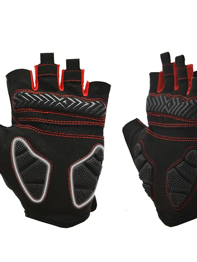 Bike Gloves Cycling Gloves Mountain Bike Gloves Fingerless Gloves Half Finger Anti-Slip Breathable Shockproof Sweat wicking Sports Gloves Fitness Gym Workout Mountain Bike MTB Terry Cloth Silica Gel