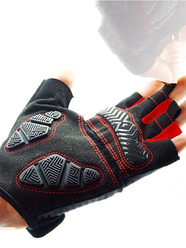 Bike Gloves Cycling Gloves Mountain Bike Gloves Fingerless Gloves Half Finger Anti-Slip Breathable Shockproof Sweat wicking Sports Gloves Fitness Gym Workout Mountain Bike MTB Terry Cloth Silica Gel