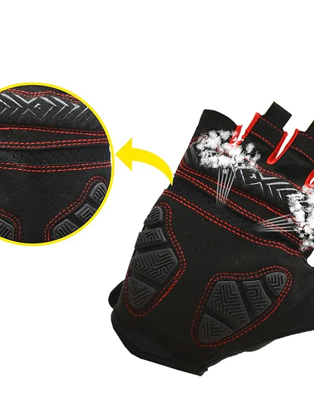 Bike Gloves Cycling Gloves Mountain Bike Gloves Fingerless Gloves Half Finger Anti-Slip Breathable Shockproof Sweat wicking Sports Gloves Fitness Gym Workout Mountain Bike MTB Terry Cloth Silica Gel