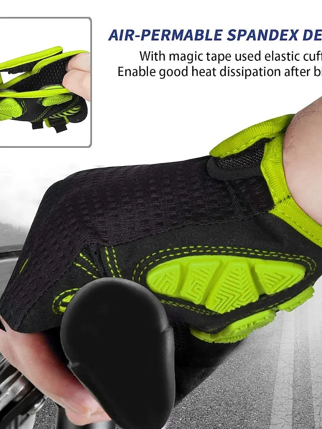 Bike Gloves Cycling Gloves Mountain Bike Gloves Fingerless Gloves Half Finger Anti-Slip Breathable Shockproof Sweat wicking Sports Gloves Fitness Gym Workout Mountain Bike MTB Terry Cloth Silica Gel