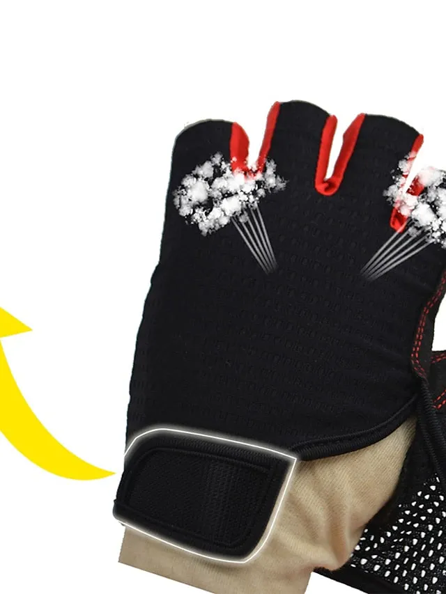 Bike Gloves Cycling Gloves Mountain Bike Gloves Fingerless Gloves Half Finger Anti-Slip Breathable Shockproof Sweat wicking Sports Gloves Fitness Gym Workout Mountain Bike MTB Terry Cloth Silica Gel