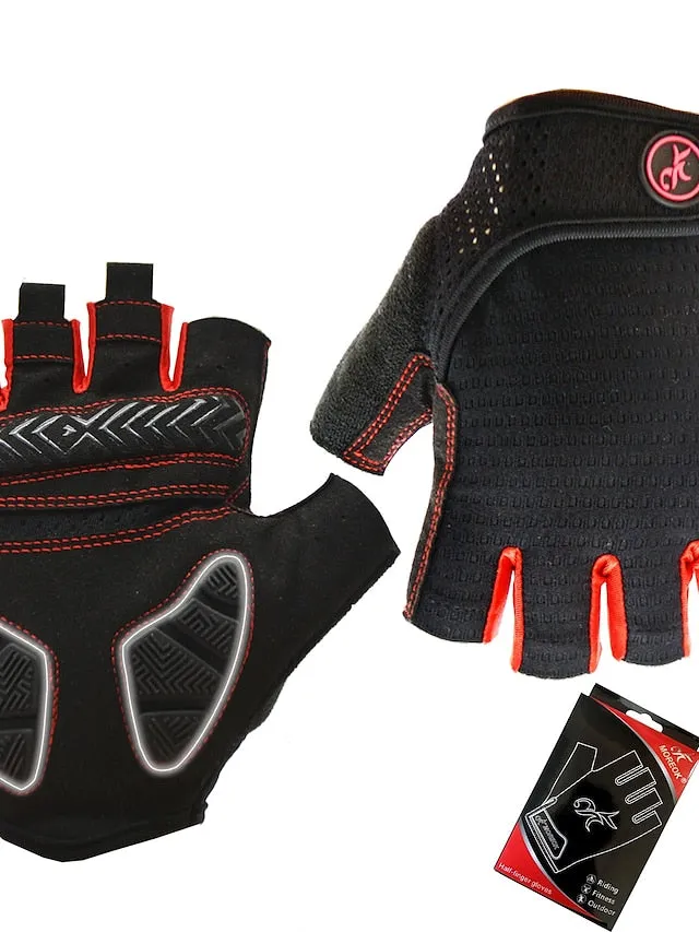 Bike Gloves Cycling Gloves Mountain Bike Gloves Fingerless Gloves Half Finger Anti-Slip Breathable Shockproof Sweat wicking Sports Gloves Fitness Gym Workout Mountain Bike MTB Terry Cloth Silica Gel