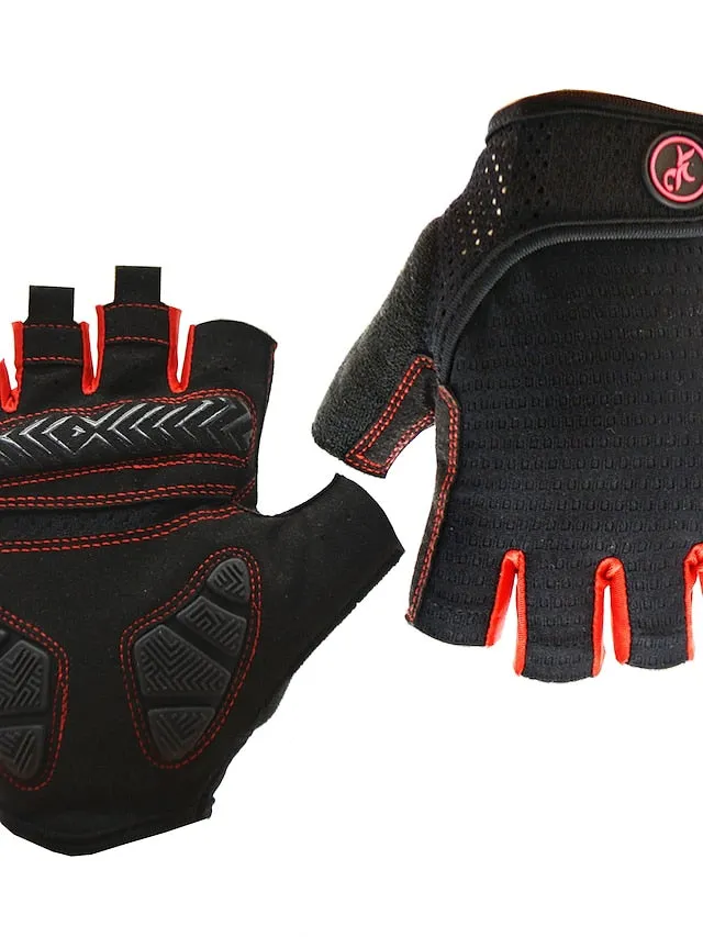 Bike Gloves Cycling Gloves Mountain Bike Gloves Fingerless Gloves Half Finger Anti-Slip Breathable Shockproof Sweat wicking Sports Gloves Fitness Gym Workout Mountain Bike MTB Terry Cloth Silica Gel