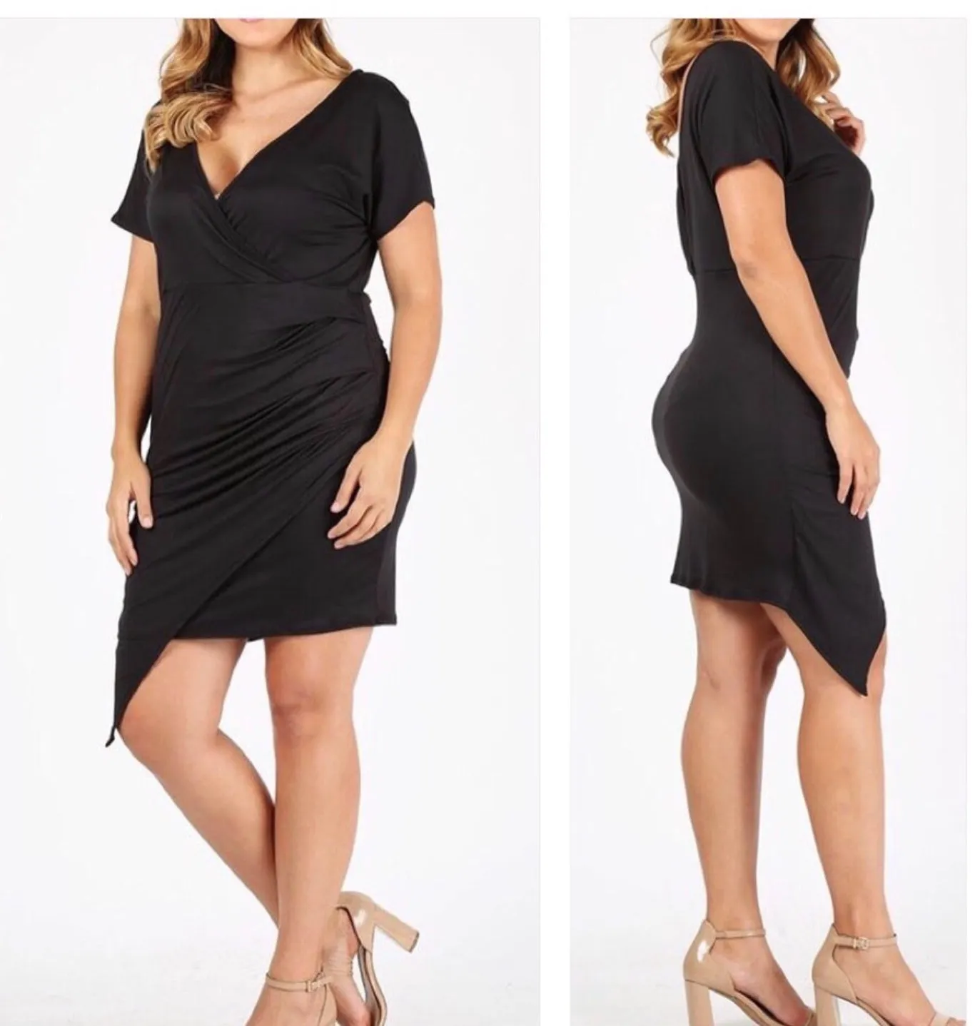 Black Plus Size Mini Dress