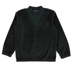 Bondoux Logo Velour Green Grey 1Pc Cardigan