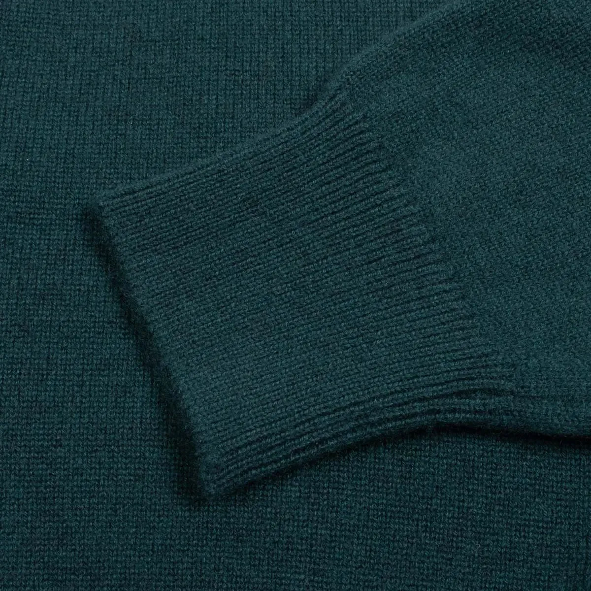 Bottle Green Balvenie 3 Button 4ply Cashmere Polo Sweater