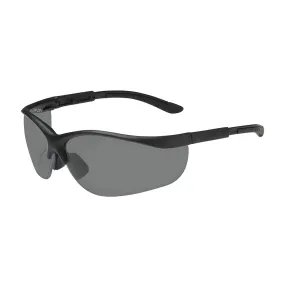 Bouton Optical 250-21-0401 Semi-Rimless Safety Glasses with Black Frame, Gray Lens and Anti-Scratch Coating