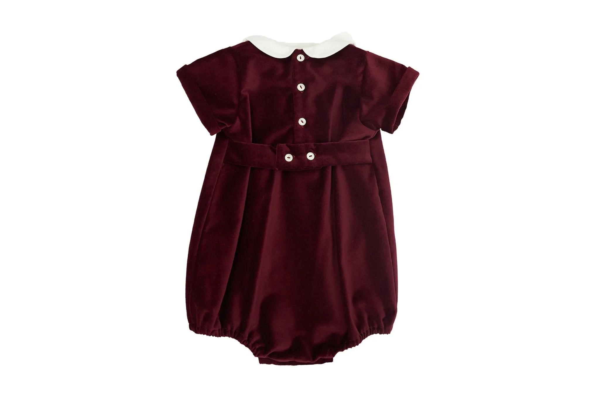 Boy Velvet Romper - Bordeaux