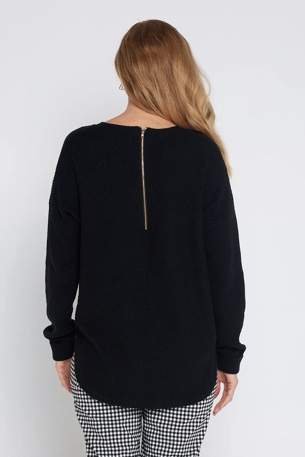 Brenda Waffle Knit - Black