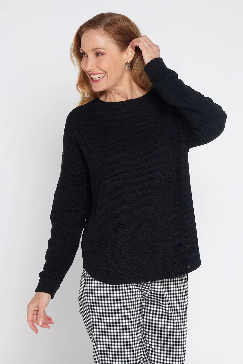 Brenda Waffle Knit - Black