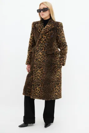 Brown & Black Hourglass Faux Fur Coat