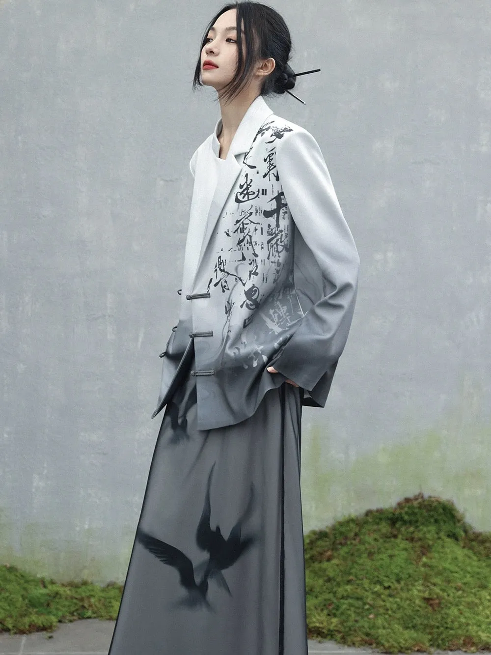 Calligraphy Modern Chinese Coat