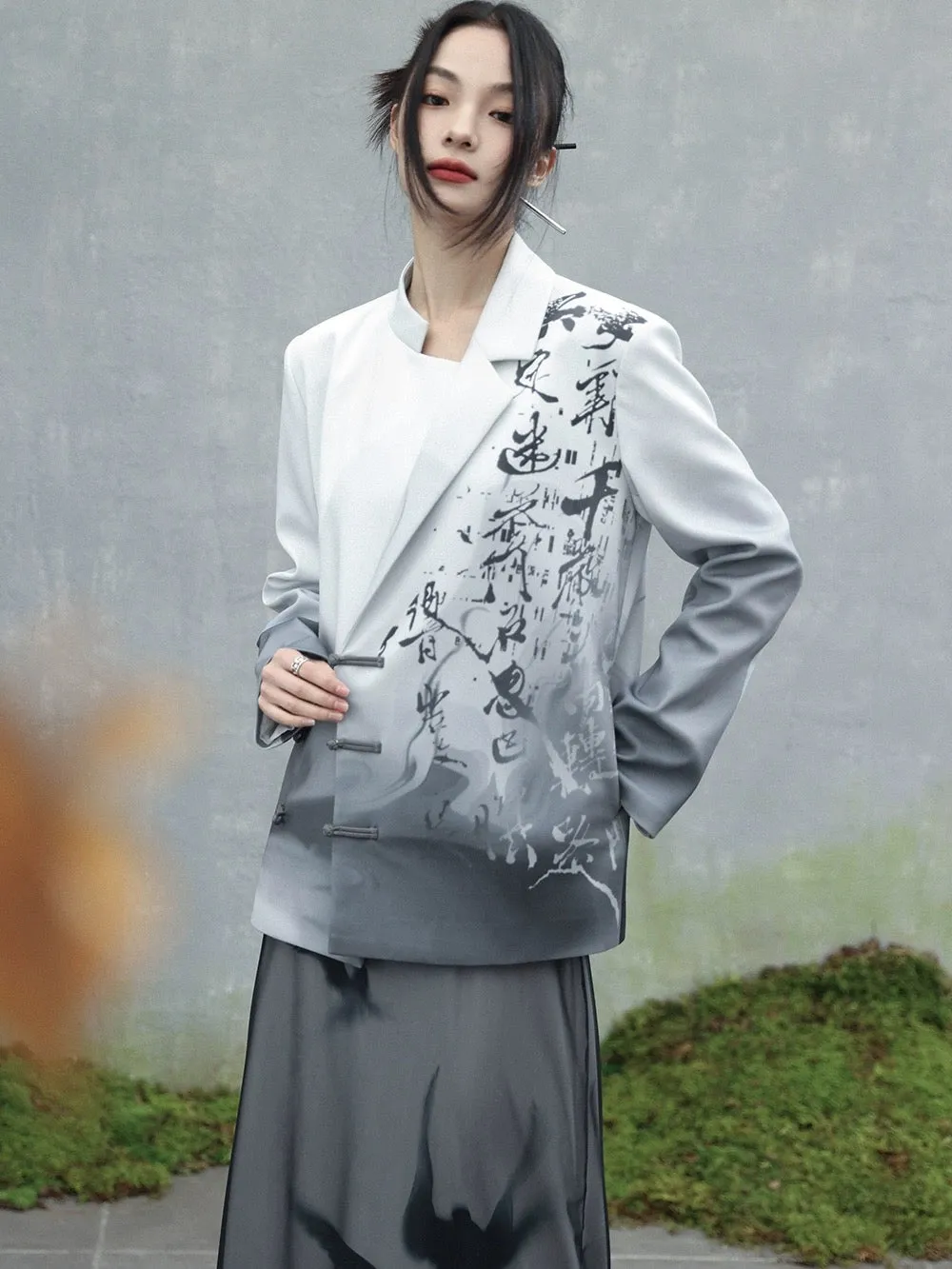 Calligraphy Modern Chinese Coat