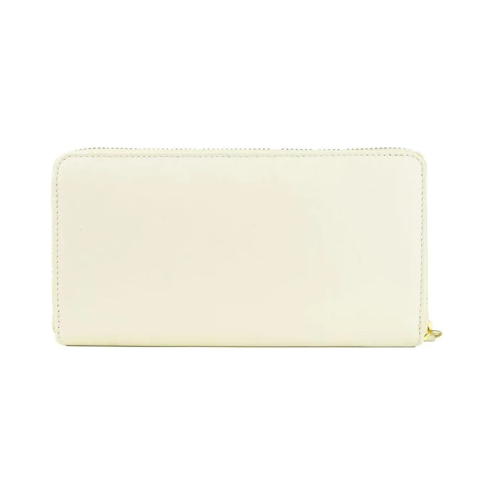 Cavalli Class Elegant White Calfskin Leather Wallet