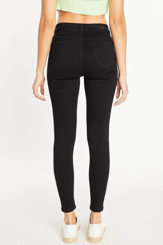 Classic High Rise Denim Skinny Jeans - Black