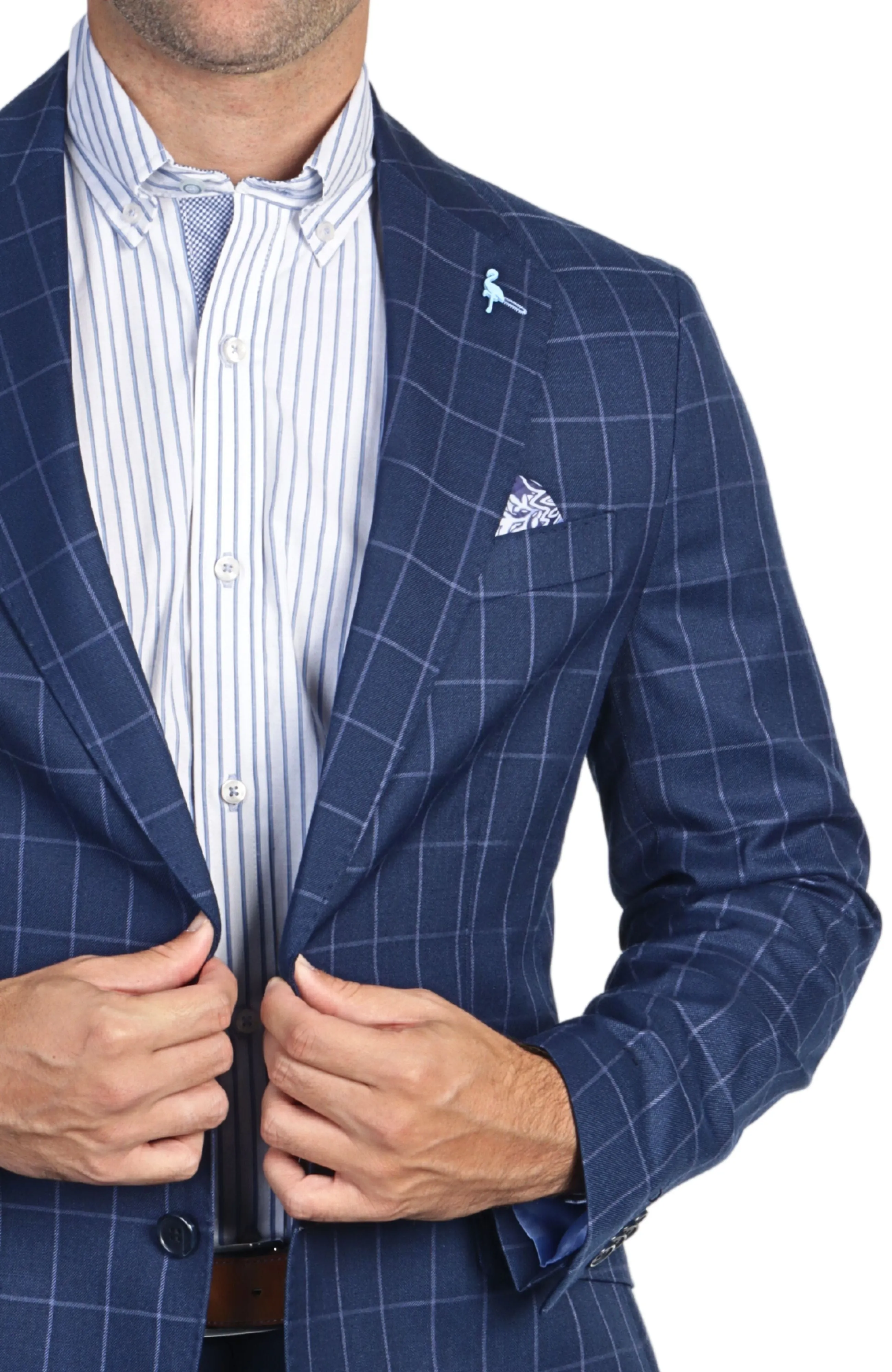 Classic Navy Windowpane Sport Coat